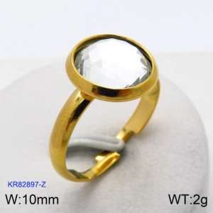 Stainless Steel Stone&Crystal Ring - KR82897-Z