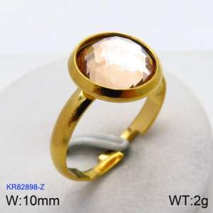 Stainless Steel Stone&Crystal Ring - KR82898-Z