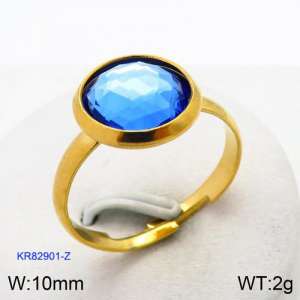 Stainless Steel Stone&Crystal Ring - KR82901-Z