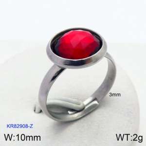 Stainless Steel Stone&Crystal Ring - KR82908-Z