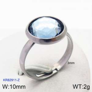 Stainless Steel Stone&Crystal Ring - KR82911-Z