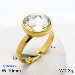 Stainless Steel Stone&Crystal Ring - KR82922-Z