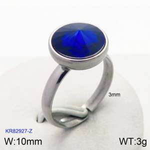 Stainless Steel Stone&Crystal Ring - KR82927-Z