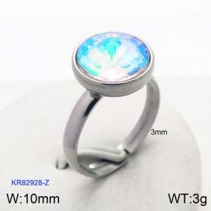 Stainless Steel Stone&Crystal Ring - KR82928-Z