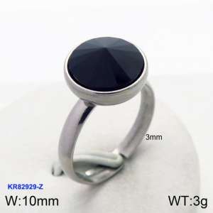 Stainless Steel Stone&Crystal Ring - KR82929-Z