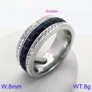 Stainless Steel Stone&Crystal Ring - KR83006-KGC