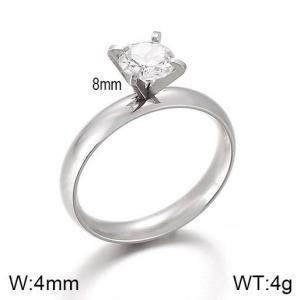 Stainless Steel Stone&Crystal Ring - KR83047-K