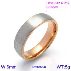Stainless Steel Rose Gold-plating Ring - KR83056-K