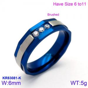 Stainless Steel Stone&Crystal Ring - KR83081-K