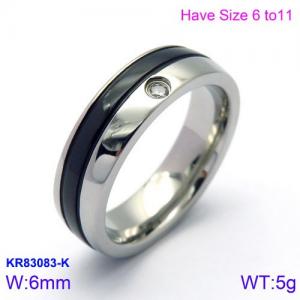 Stainless Steel Stone&Crystal Ring - KR83083-K