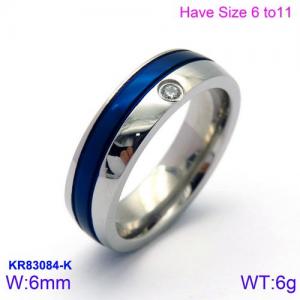 Stainless Steel Stone&Crystal Ring - KR83084-K