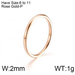 Stainless Steel Rose Gold-plating Ring - KR83092-K