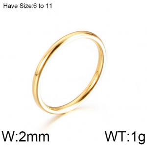 Stainless Steel Gold-plating Ring - KR83095-K