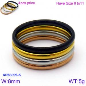 Stainless Steel Rose Gold-plating Ring - KR83099-K