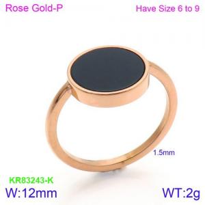 Stainless Steel Rose Gold-plating Ring - KR83243-K