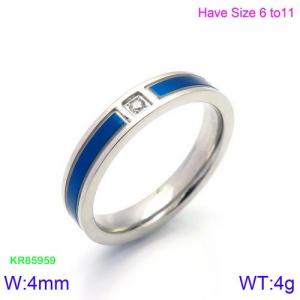 Stainless Steel Stone&Crystal Ring - KR85959-K