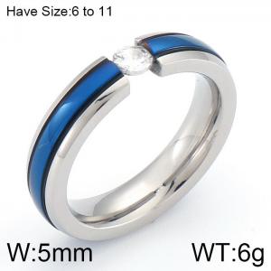 Stainless Steel Stone&Crystal Ring - KR86203-K