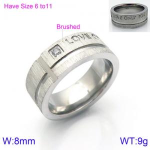 Stainless Steel Stone&Crystal Ring - KR86204-K