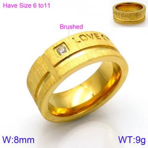 Stainless Steel Stone&Crystal Ring - KR86205-K