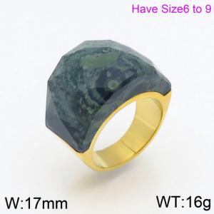Stainless Steel Stone&Crystal Ring - KR86456-K