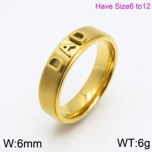 Stainless Steel Gold-plating Ring - KR86461-K