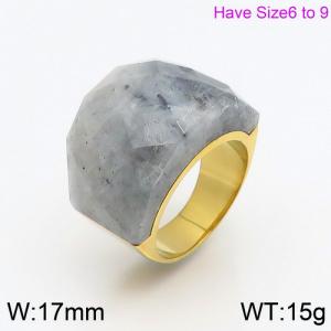Stainless Steel Stone&Crystal Ring - KR86464-K