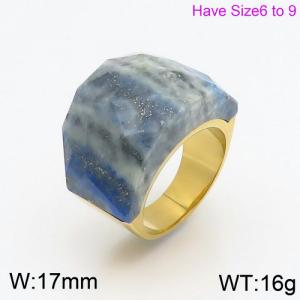 Stainless Steel Stone&Crystal Ring - KR86465-K