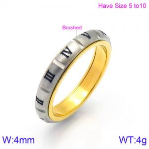 Stainless Steel Gold-plating Ring - KR86499-K