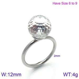 Stainless Steel Stone&Crystal Ring - KR86529-K