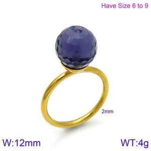 Stainless Steel Stone&Crystal Ring - KR86534-K