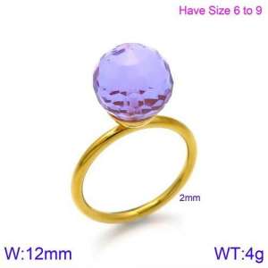 Stainless Steel Stone&Crystal Ring - KR86537-K