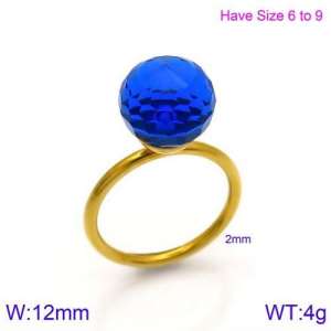 Stainless Steel Stone&Crystal Ring - KR86540-K