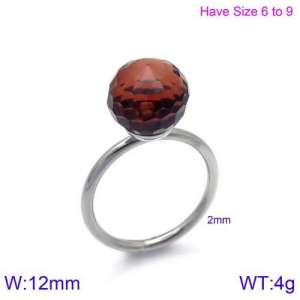 Stainless Steel Stone&Crystal Ring - KR86545-K