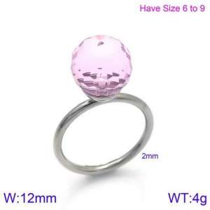 Stainless Steel Stone&Crystal Ring - KR86548-K