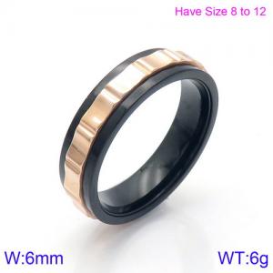 Stainless Steel Rose Gold-plating Ring - KR86986-K