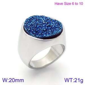 Stainless Steel Stone&Crystal Ring - KR88904S-K