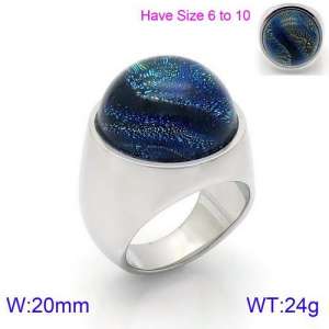 Stainless Steel Stone&Crystal Ring - KR88910S-K