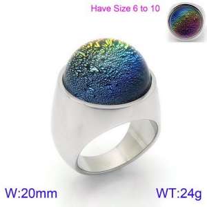 Stainless Steel Stone&Crystal Ring - KR88911S-K