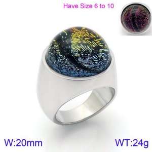 Stainless Steel Stone&Crystal Ring - KR88912S-K