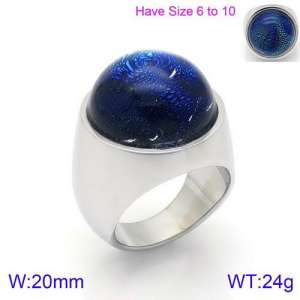 Stainless Steel Stone&Crystal Ring - KR88913S-K