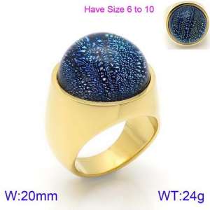 Stainless Steel Stone&Crystal Ring - KR88914G-K