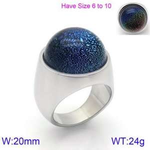 Stainless Steel Stone&Crystal Ring - KR88914S-K