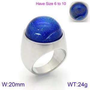 Stainless Steel Stone&Crystal Ring - KR88915S-K