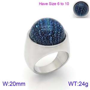 Stainless Steel Stone&Crystal Ring - KR88916S-K