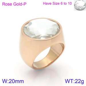 Stainless Steel Stone&Crystal Ring - KR88917R-K