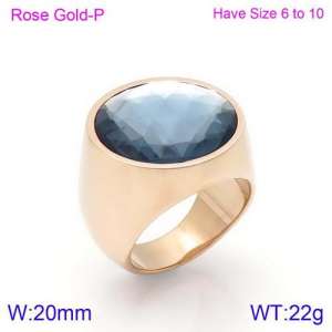 Stainless Steel Stone&Crystal Ring - KR88919R-K