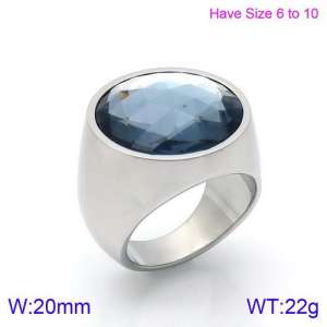 Stainless Steel Stone&Crystal Ring - KR88919S-K