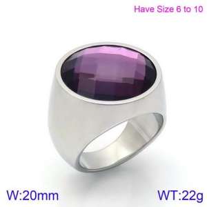 Stainless Steel Stone&Crystal Ring - KR88920S-K