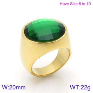 Stainless Steel Stone&Crystal Ring - KR88921G-K