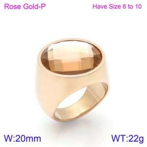 Stainless Steel Stone&Crystal Ring - KR88922R-K